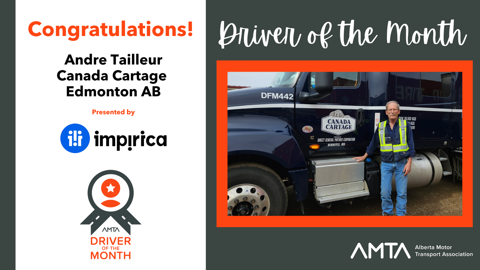 may 2025 Driver of the Month Andre Tailleur