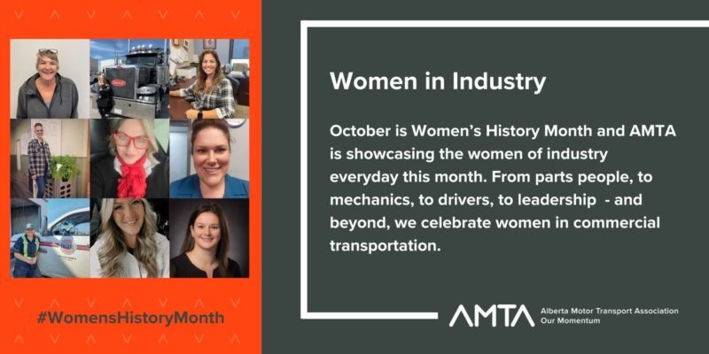 Collage of women in the trucking industry Collage of women in the trucking industry