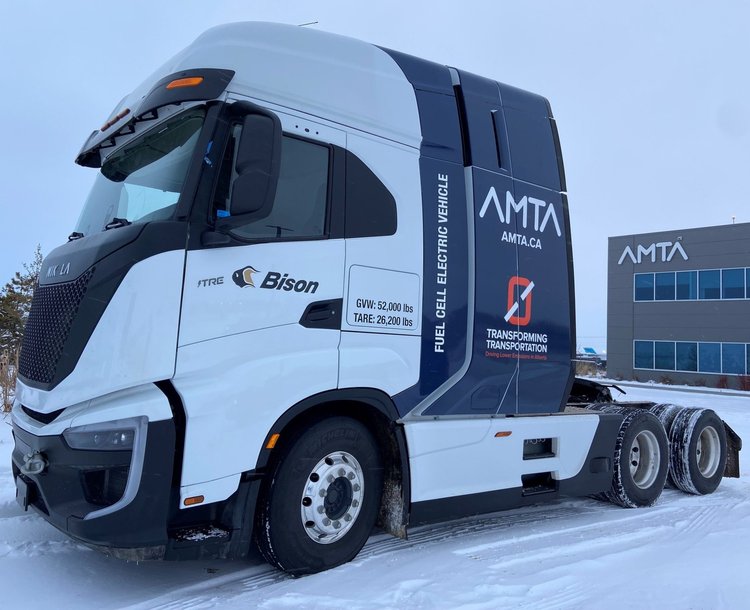 Nikola FCEV Truck during Winter