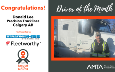 AMTA February 2026 Driver of the Month: Donald Lee, Precision Trucklines (Calgary AB)